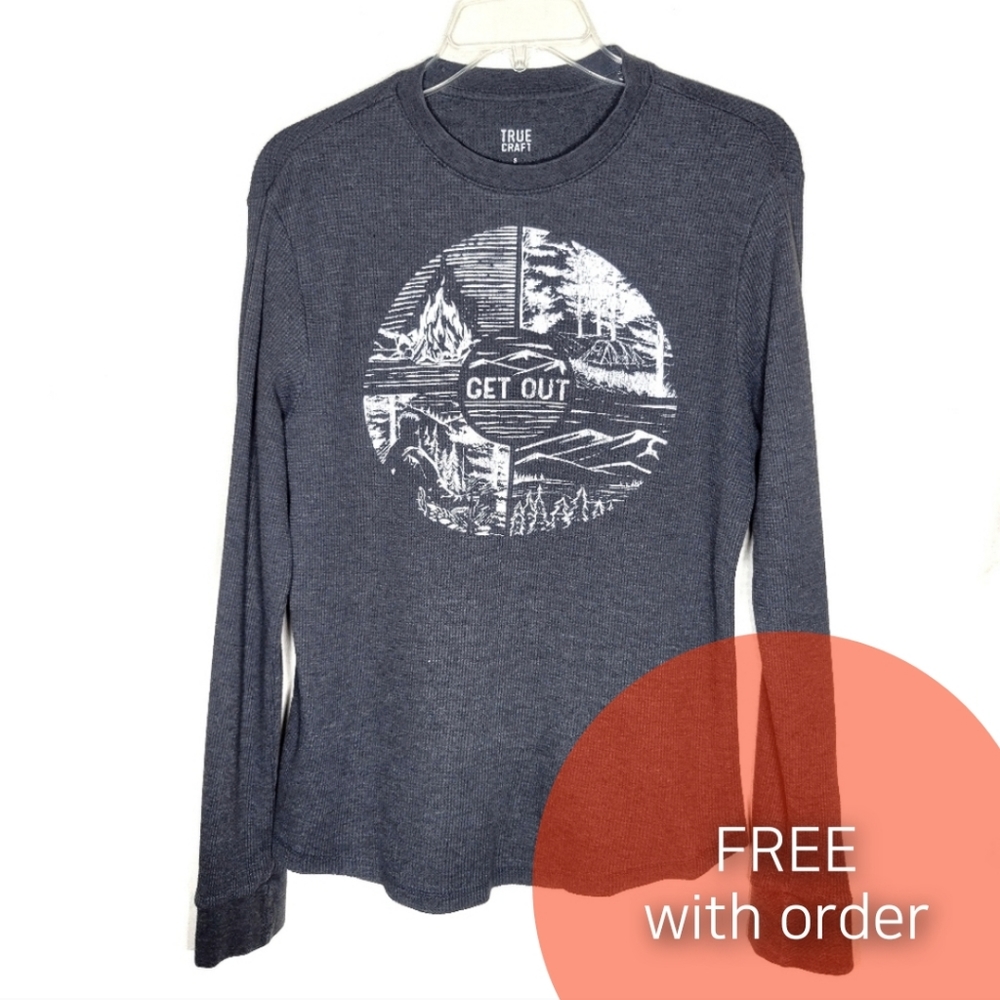 Gray longsleeve shirt size S outdoors camping thermal small unisex grey tee